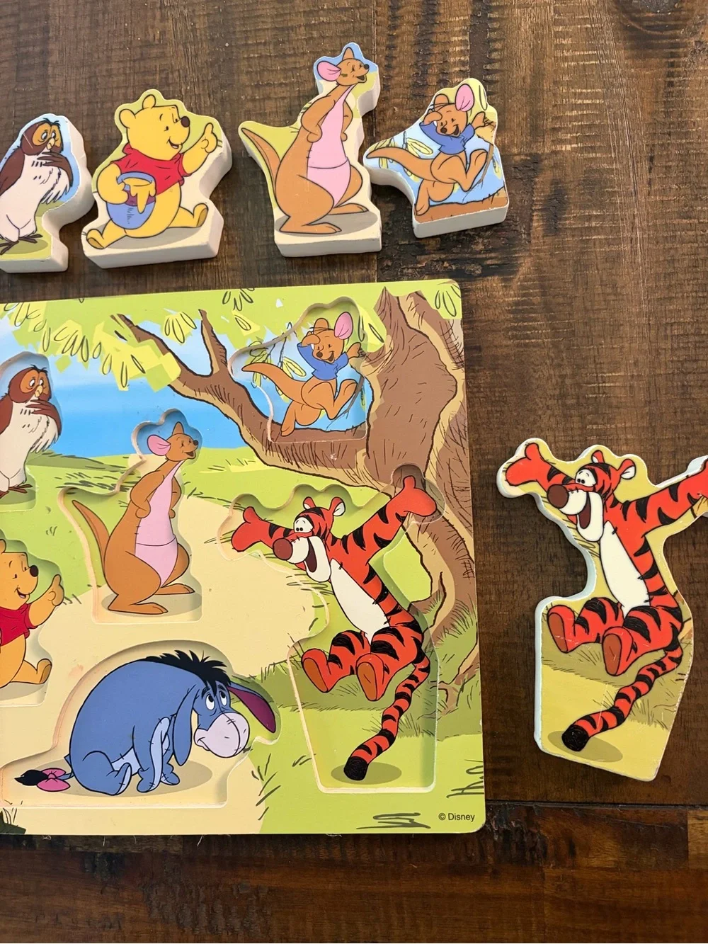 Melissa & Doug Disney Winnie the Pooh wooden chunky puzzle #7183 EXCELLENT!